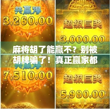 麻将胡了能赢不？别被胡牌骗了！真正赢家都懂这3个底层逻辑